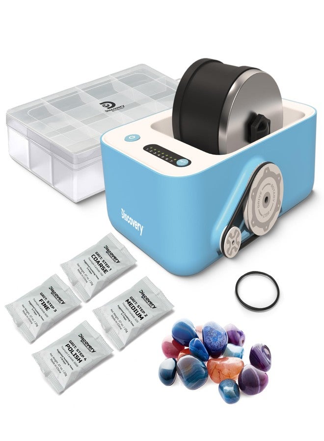 Discovery™ Rock Tumbler Deluxe Set - Stone Polishing Kit with Rocks, 4 Grits, Gem Case| STEM Science Project Kit for Kids & Beginners| Cool Toy for Boys & Girls Ages 8+ - Image 1